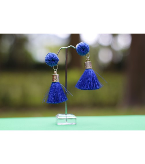 Aretes Tassel Blue 